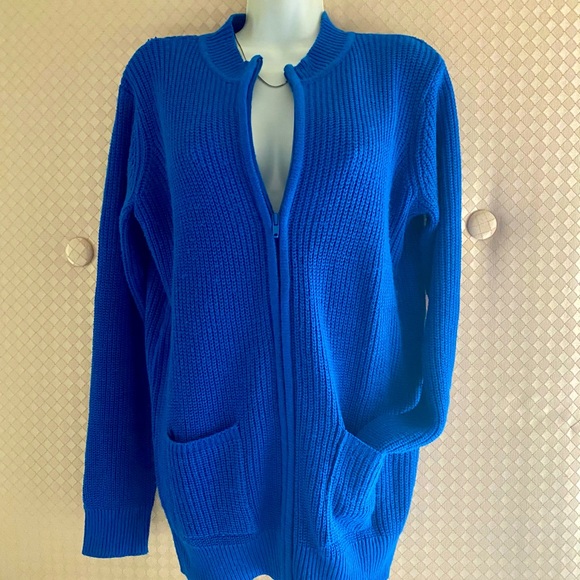 🧵CW CLASSICS🧵LONG ZIP CARDIGAN SWEATER POCKETS🧢 - Picture 4 of 11